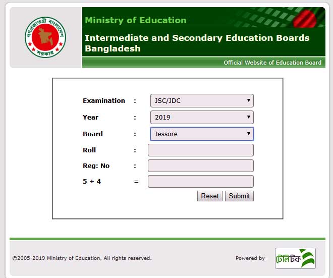 JSC Result 2019 Jessore Board