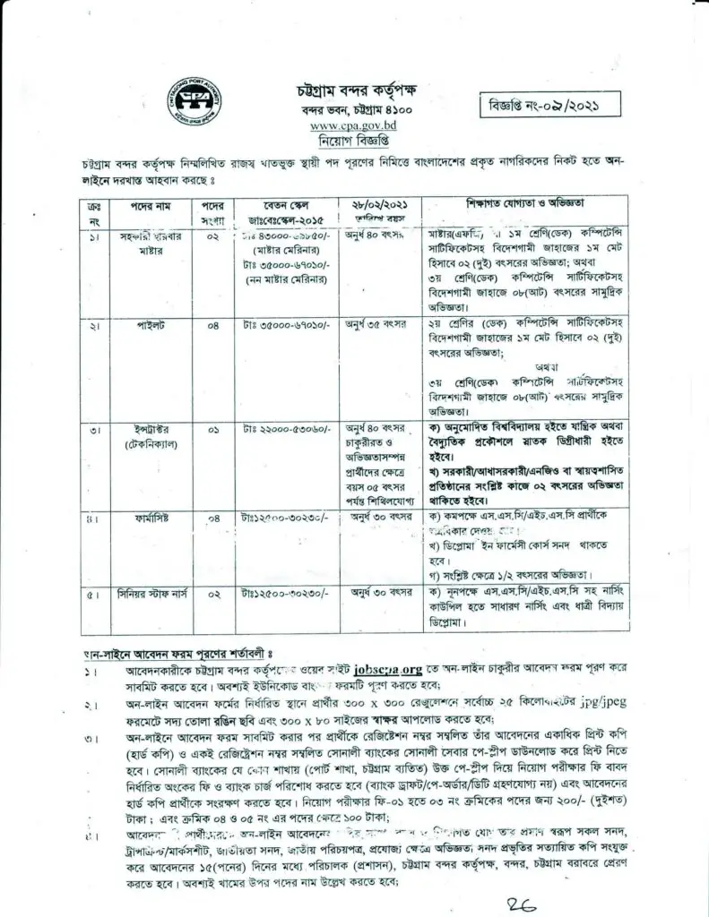 CPA Job Circular 2021