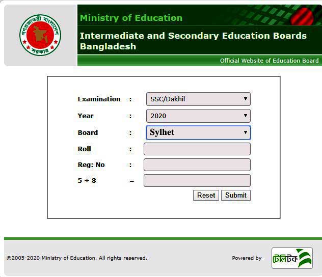 SSC result 2021 Sylhet Education Board