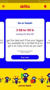Skitto 3GB Offer At 99TK