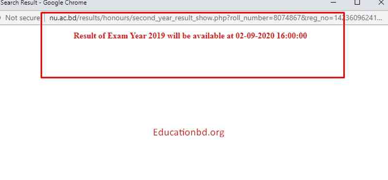 Honours 2nd Year Result 2020