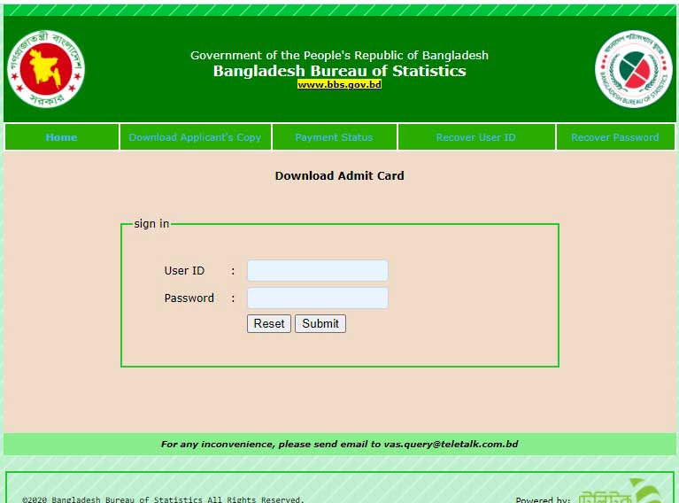 BBS Admit Card 2021 Download