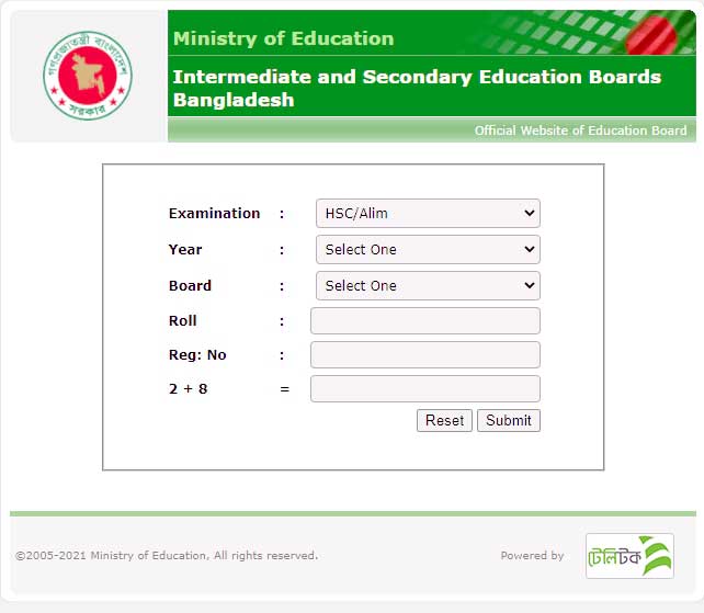 HSC Result 2021 Dhaka Board