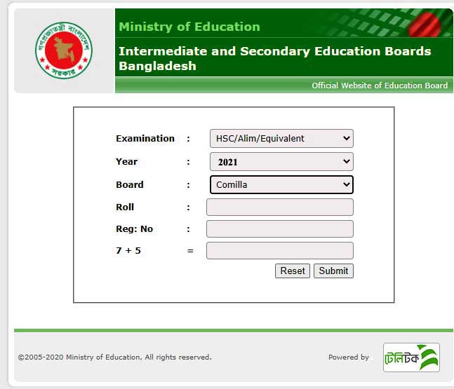 HSC Result 2022 Comilla Board