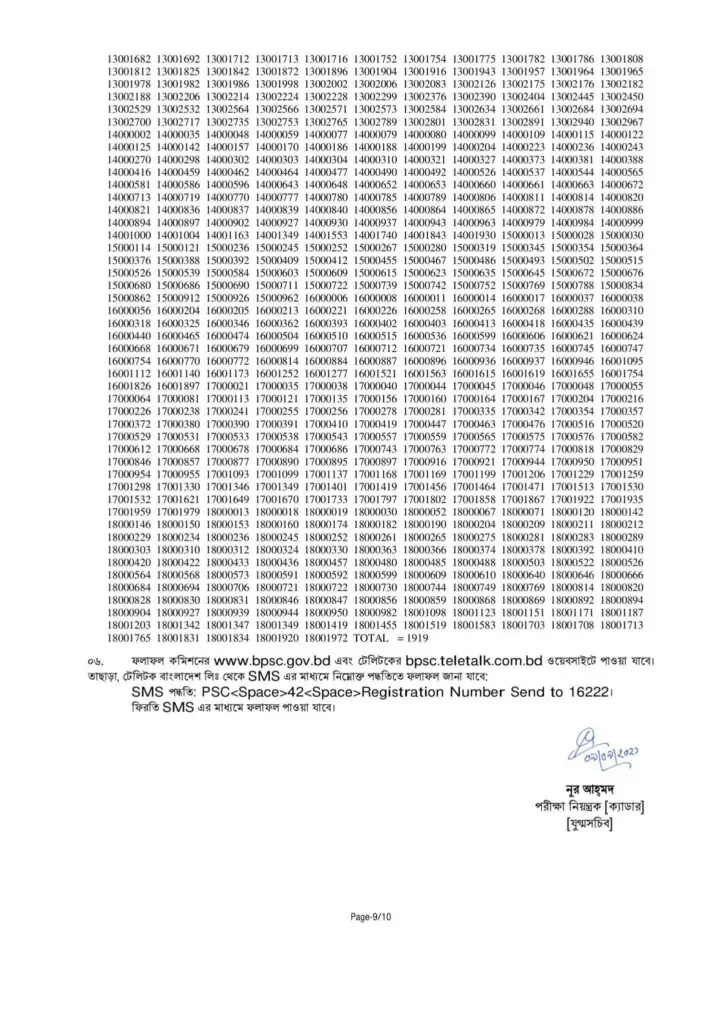 42 BCS Viva result 2021