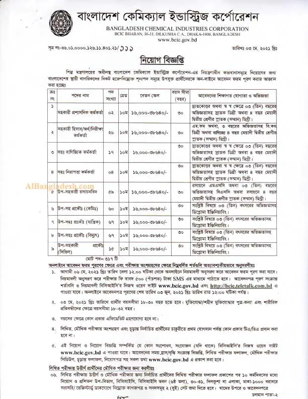 BCIC Job Circular 2021