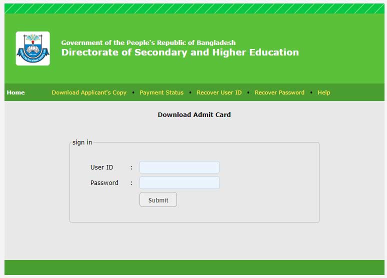 DSHE Admit Card 2022 Download