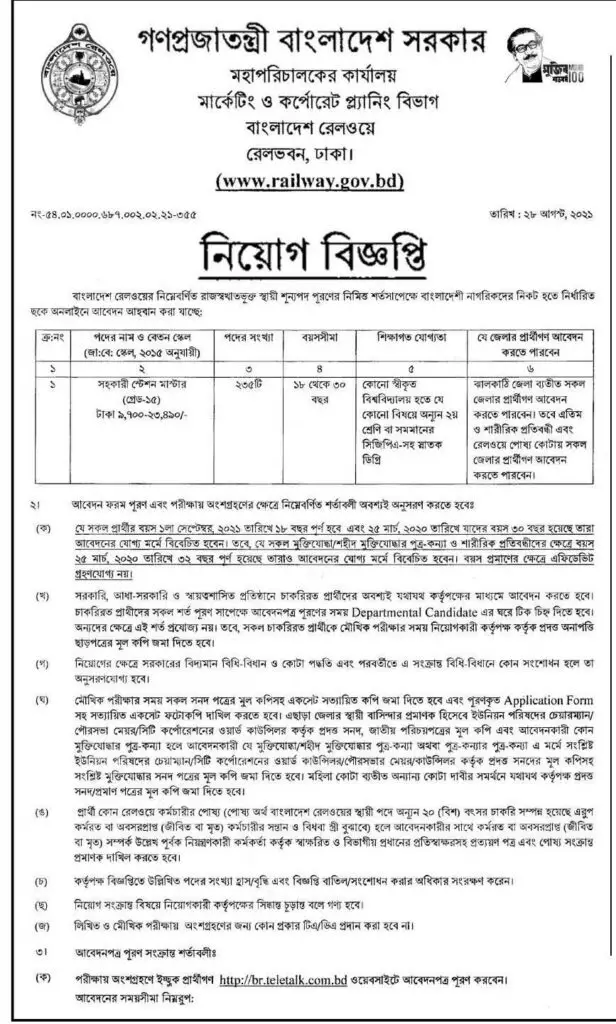 BR Job Circular 2021