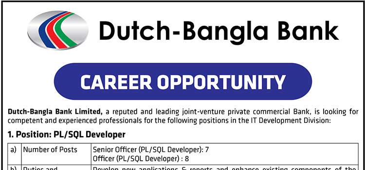 Dutch Bangla Bank DBBL Job Circular 2021