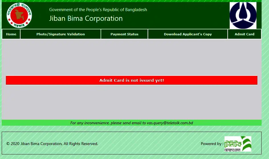 JBC Admit Card 2021 Download