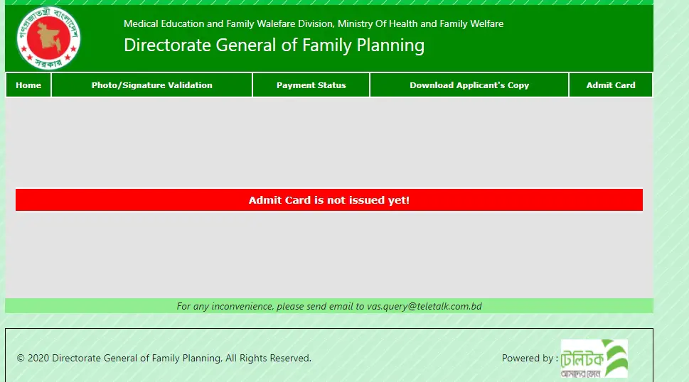 DGFP Admit Card 2021 Download