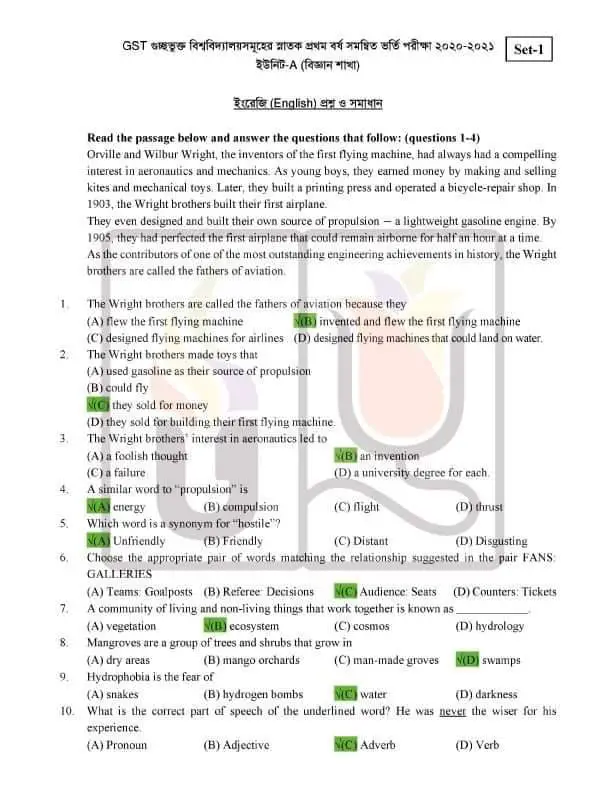 GST A Unit Question 2021