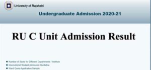 RU C Unit Admission Result 2021