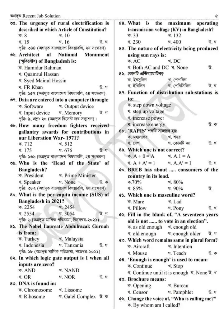 BREB Exam Question Solution 2021