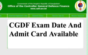 CGDF Exam Date 2021