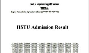 HSTU Admission Result 2021
