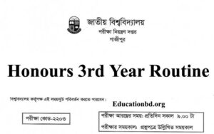 Honours 3rd Year Routine 2021