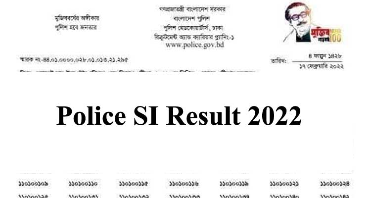 Police SI Exam Result 2022 – Police.gov.bd