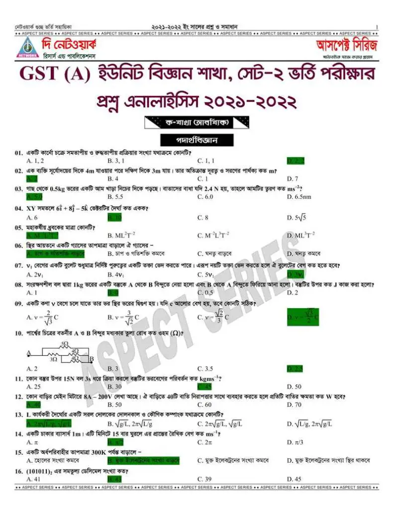 GST A Unit Question Solution 2022