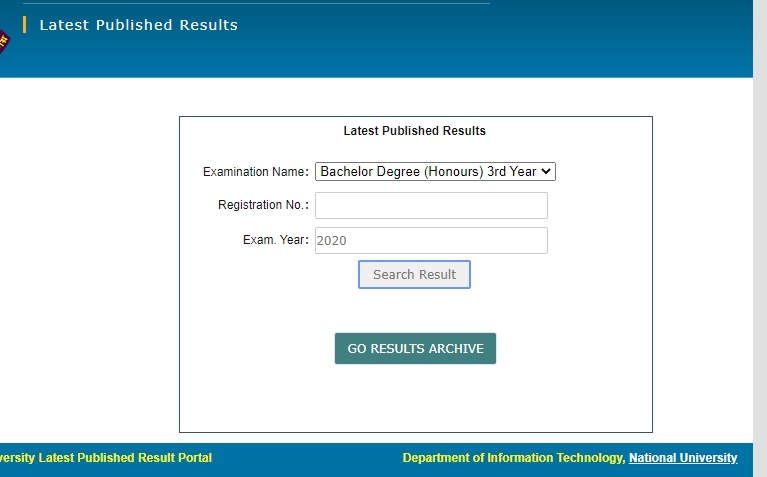 Honours 3rd year Result 2022